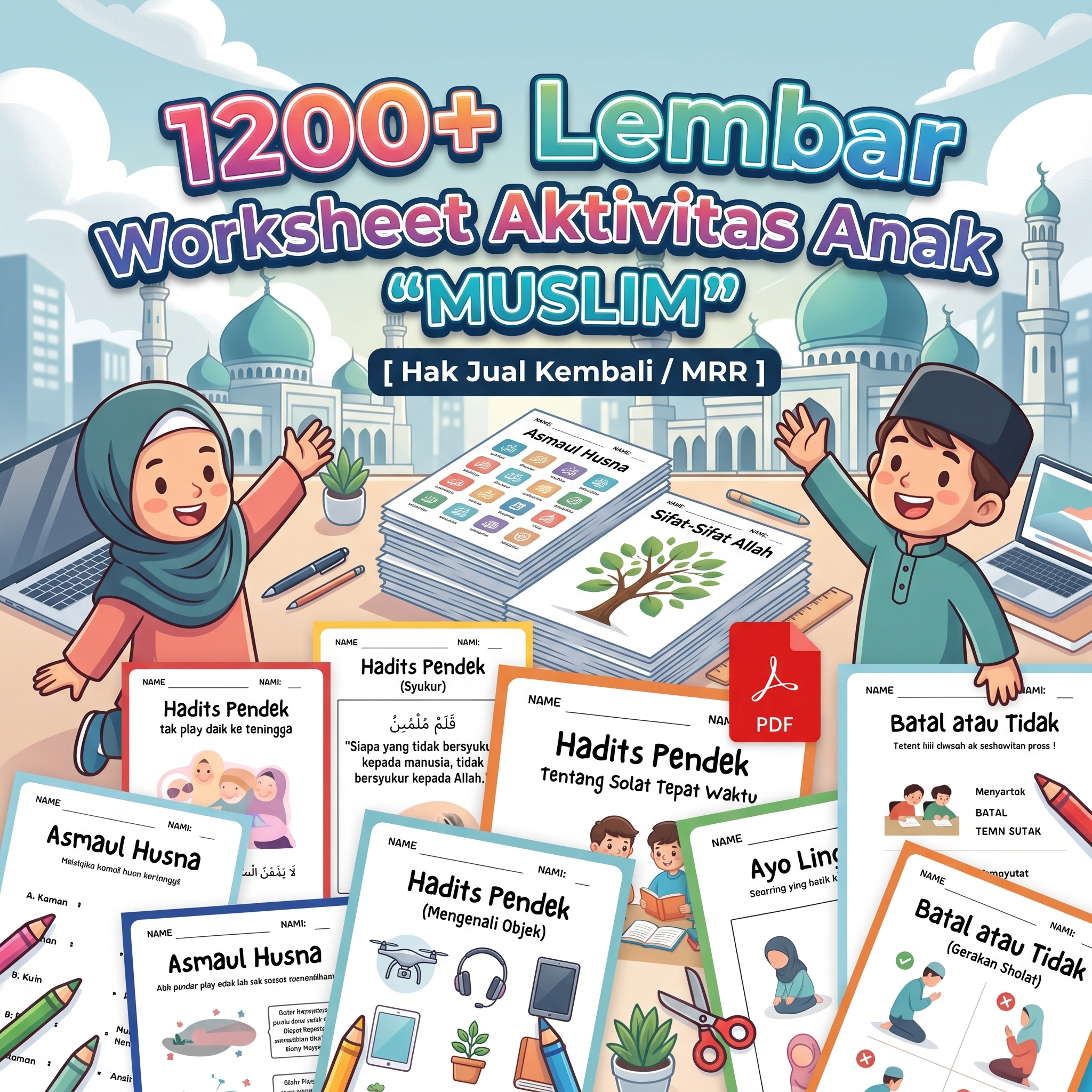 Ilustrasi Anak Muslim Belajar Edukatif